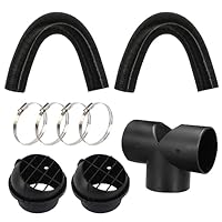 Diesel Standheizung Zubehör 75mm T-Rohr-Set Warmluftschlauch 75mm Auto Heizung Warmluftauslass Entlüftungsschlauch Clips Set Auto Heizung Rohr Kanal Autoluftheizer Zubehör Luftauslassset Webasto
