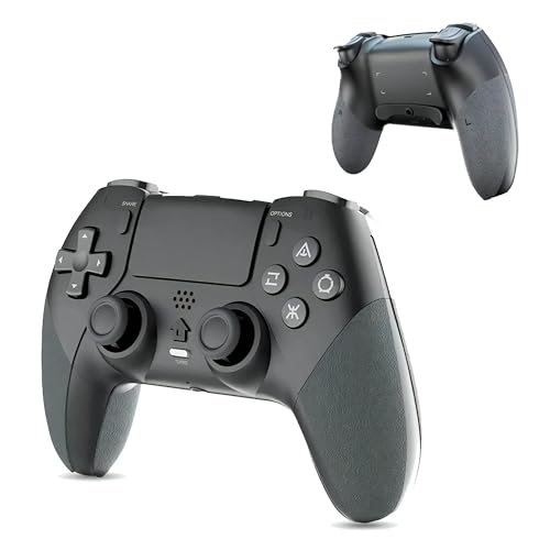 PS5 PS4 PC対応 コントローラー ワイヤレス Bluetooth 接続 ダブルモーター搭載 二重振動 6軸ジャイロセンサー ターボ機能 連射機能 デュアルショック USB Type-C マクロ機能 背面ボタン ブラック