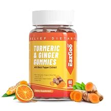 Turmeric Curcumin Gummies 500mg for Adults, with Black Pepper, Ginger Root, Vitamine C, Low Sugar Fruit Gummies, Orange Flavor - 60 Counts