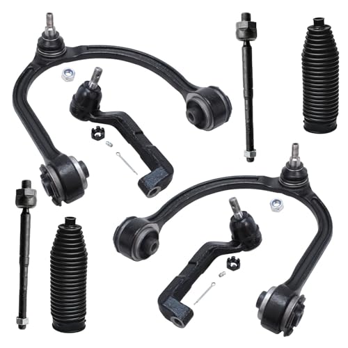 Image of Detroit Axle - AWD Front Upper Control Arms Kit for Dodge Magnum Charger Chrysler 300 Upper Control Arms w /Ball Joints & Inner Outer Tie Rods Replacement