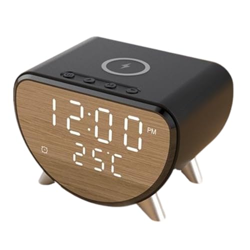 Chargeur sans fil réveil 15W avec écran thermique pour bureau et chambre