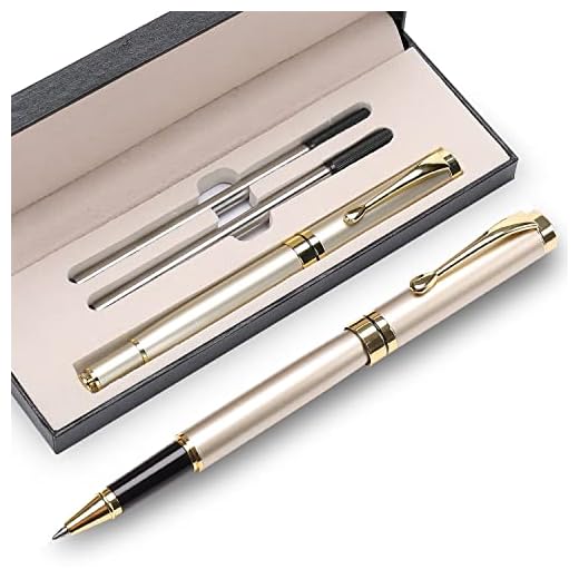 YIVONKA Canetas esferográficas de luxo, melhor conjunto de presente para homens e mulheres, escritório executivo profissional, belas canetas esferográficas, caixa de presente, esferográfica, preta,