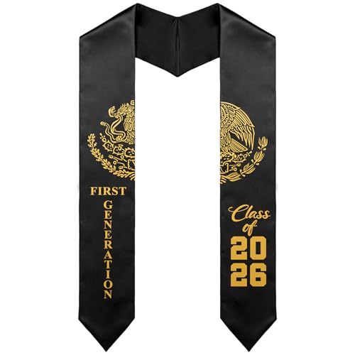 Sasylvia Mexican Graduation Stole Sash Country Flag Grad Stole for International Students(Usa Mexican First Generation 62 Inches)
