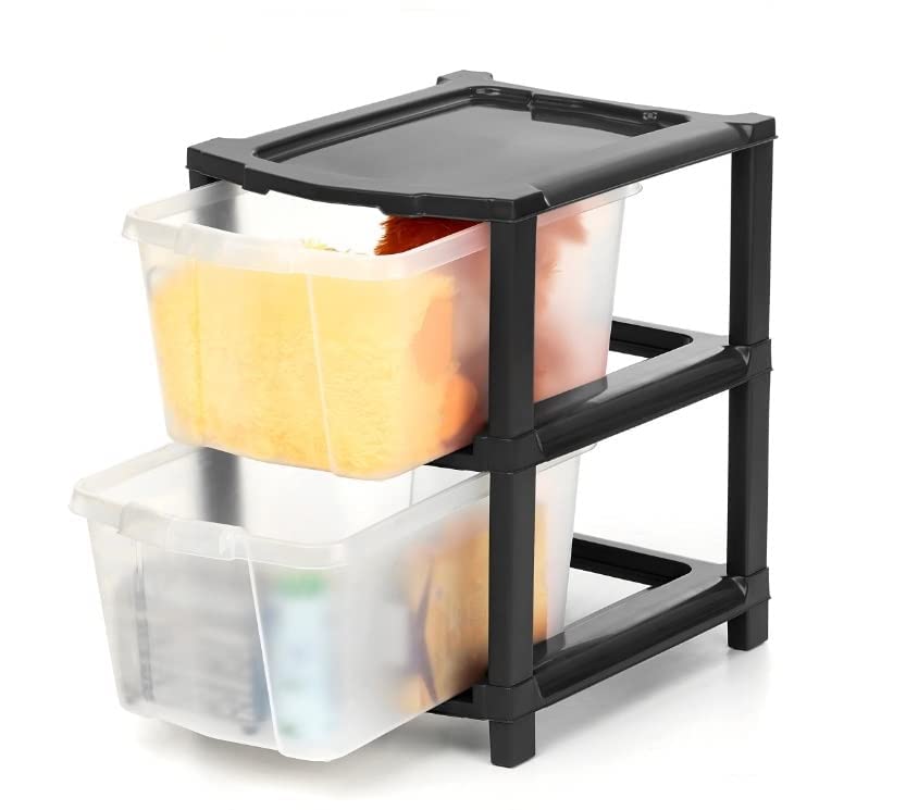 AVZEEGO 2 XL Plastic Modular Drawer System for Home, Office, Hospital, Parlor, School, Doctors, Home and Kids, Product Dimension When assembeled (31cmx39cmx46cm) (2XL)(Transparent) (B0C1WRV3N5) Amazon Price History, Amazon Price Tracker
