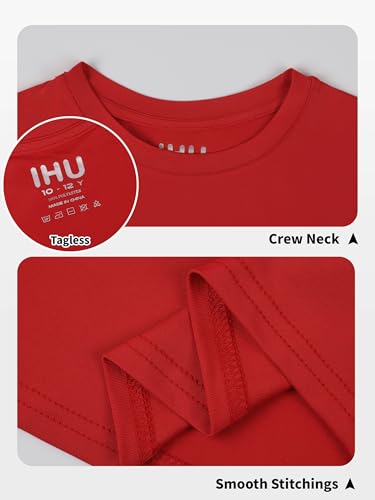 Image of Boys Neon Shirts Dry Fit Athletic T Shirts UPF 50+ Performance Cooling Shirt Short Sleeve Rash Guard Kids Top for Boys Girls