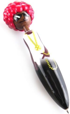 Invotis Afro Head Pen Black & Red Novelty Ballpoint Pen