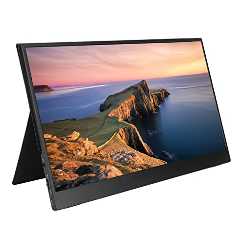Tragbarer Gaming-Monitor, 14 Zoll 1080P FHD, Ultraschlanker Tragbarer Laptop-Monitor, Zweiter Bildschirm, USB-C-HDMI-Reisemonitor, Externes Display für PC, Telefon, PS3, PS4, (EU-Stecker 100–240 V)