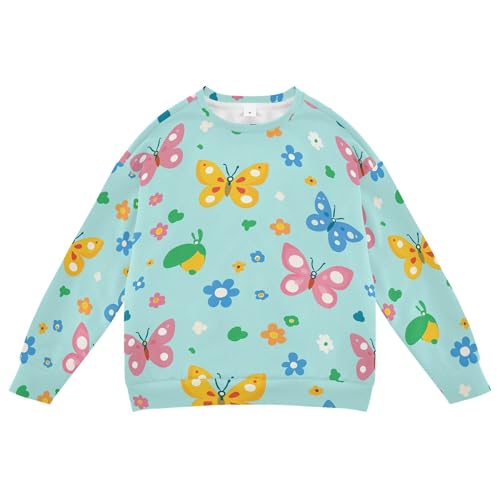 JUNZAN Cartoon Cute Butterflies Pink Little Boys Hooded Sweatshirt Fleece Boys Sweat Shirt Athletic 4T - Main Image