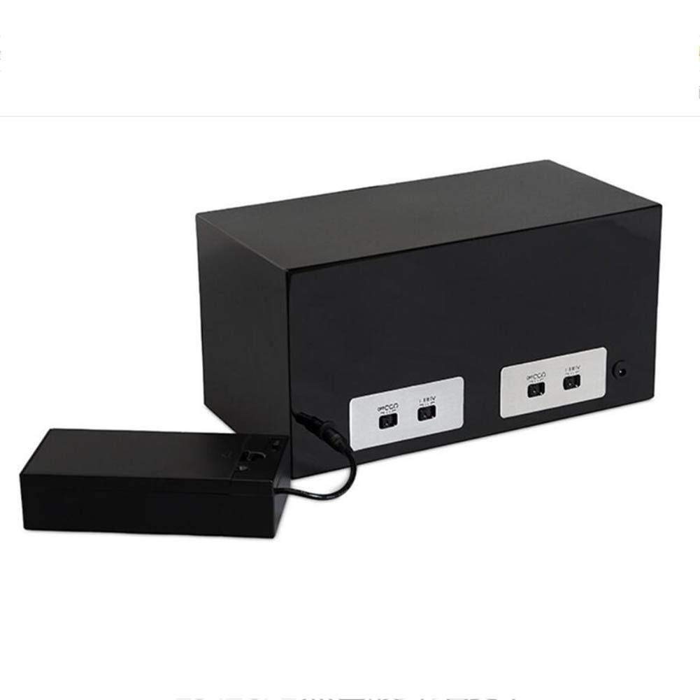 4+0 Uhren Automatischer Uhrenbeweger Leise Motoren Handgefertigter Aufbewahrungskoffer aus Holz Klavierlack Schwarz glänzend Antimagnetisch-30×16×15.5CM Little Surprise
