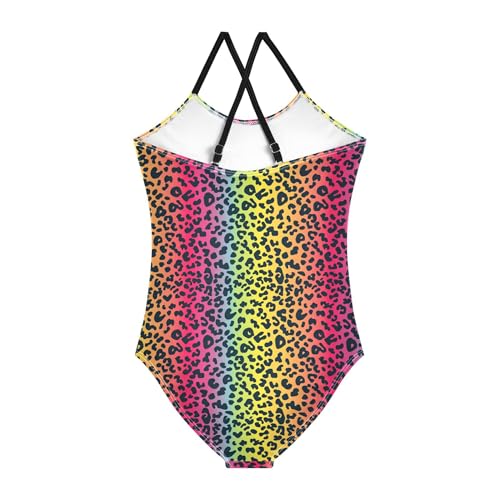 Yuiboo Toddler Girl Swimsuit 1-Piecing Toddler Bathing Suit Girls Swimsuits for Teen Girls Beach Swimwear 3T Gradient Leopard Print2