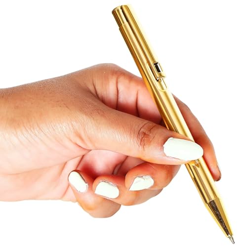 Image of worison Elegant Slim Metallic Retractable Ballpoint Pens Smooth, Sturdy Ideal for Gifting (Golden, Pack of 1)