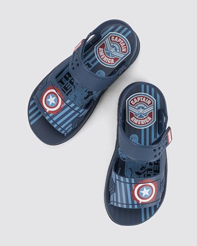 Sandália Papete Infantil Menino Marvel Web Capitão América Grendene Kids Azul (Azul, BR, Criança de
