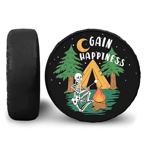 Image of Spare Tire Cover for RV Trailer, PU Leather Tire Cover Waterproof Sun Protection with Outdoor Camper Design, Fit for Trailers, RV, SUV, Off-Road Vehicle, Camper, and Trucks (15 inch)