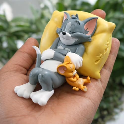 Image of Cute Sleeping Cat and Mouse Car Interior Accessory - Adorable Toy for Dashboard, Table Top or Gift Set | Pack of 1 PVC Material | car Accessories 2026 (1Pcs)