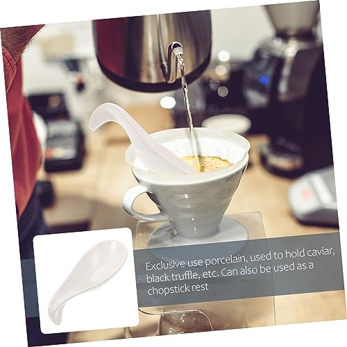 GALPADA Ceramic Caviar Spoon Set - Elegant Black Truffle Serving Spoon and Chopstick Holder - for Creative Saucer and Home Entertaining 1 Piece