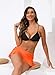Halcurt Women's Mid Waisted Ruched Ruffle Swim Skirts with Hipster Sexy Bikini Swimsuit Bottoms Orange XL