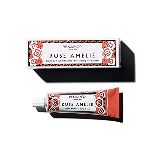 Benamôr Rose Amélie Moisturising Hand Cream with Shea Butter, Argan Oil, Aloe Vera - 99% Natural Ingredients, Paraben Free, Vegan - 30 ml Tube