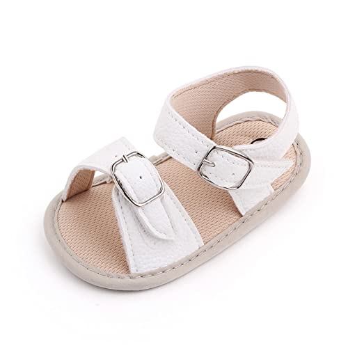 Baby Shoes Fashion Soft Soled Toddler Shoes Breathable Hollow Baby Sandals Toddler Boys Wide Sandals (White, 5 Infant)