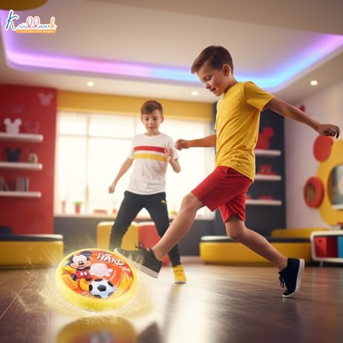 Image of Disney Mickey Hover Football - LED Light Up Air Power Soccer Ball for Kids - Safe Indoor Game with Soft Foam Bumper - Interactive Sport Toy for Boys & Girls Ages 3+ - Ideal Birthday Gift