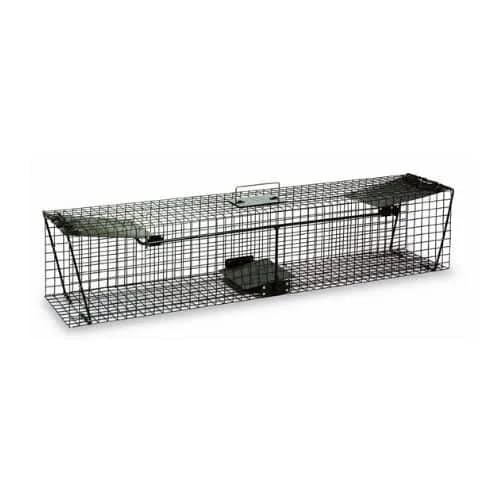 Jaula Trampa para Alimañas y Mustélidos | 2 Puertas | Malla de Alambre Reforzada | 123x29x26 cm | Captura y Reubicación