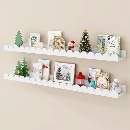 Fun Memories 36 Inch Scalloped Nursery Shelf, White...