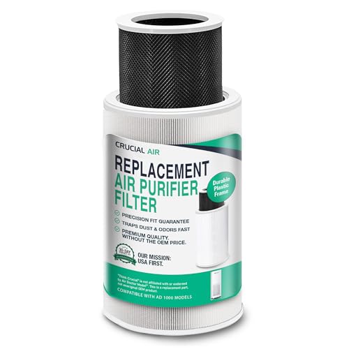 Image of Think Crucial Air Purifier Filter Replacement Compatible with Air Doctor AD1000 - Includes Efficient Air Filter, 1 Carbon Gas Trap Filter, and 1 Pre-Filter for Home and Office - Third Party Product