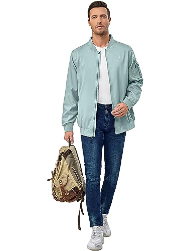 Image of Little Donkey Andy Men's Lightweight Bomber Jacket Causal Fashion Flight Windbreaker Fall Spring Outdoor Coat