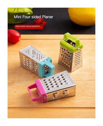 Rallador de Queso Manual 4 Lados Acero Inoxidable Azul miniatura 4