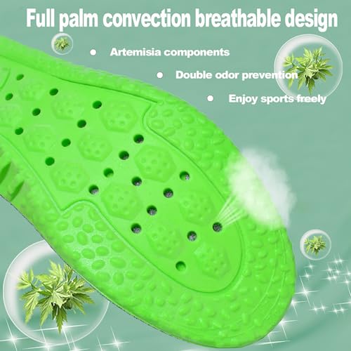 2 Pairs of Comfort Insoles with Memory Foam for Men & Women - Shock-Absorbing, Breathable & Arch Support for Sports, Work and Everyday Use (Black, Men 6.5-7.5 | Women 7.5-8(10.24")(26MM))