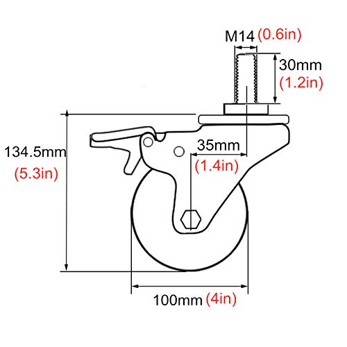 Roulette pivotante robuste de 100 mm pour une stabilité de meuble durable - 3