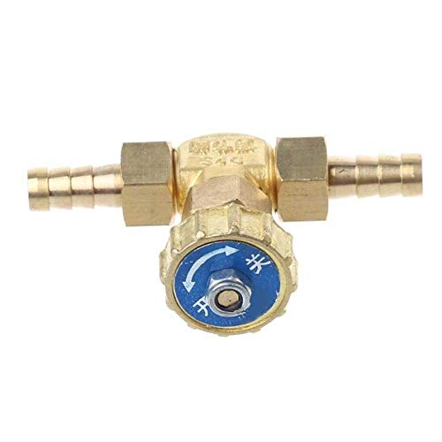 Válvula de control de flujo con ajustador de gas y espigas de púas de 8 mm codo 3