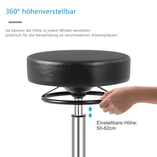 Foto von OUTMASTER Rollhocker Höhenverstellbar 180 kg Belastbarkeit (Schwarz)