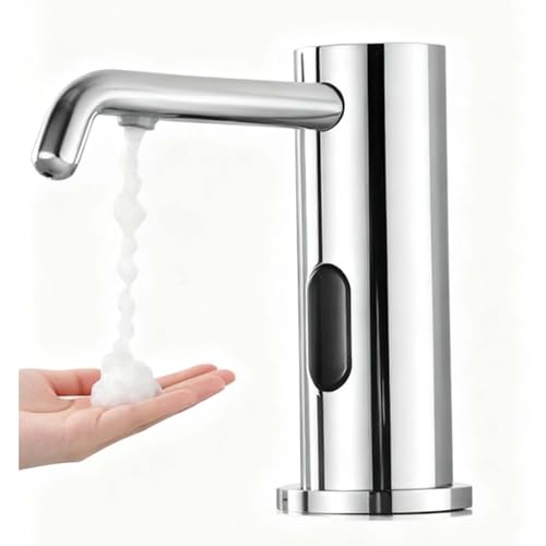 Dispensador automático de jabón de espuma, bomba de sensor sin contacto con cuerpo de latón y capacidad de 500 ml para uso comercial en baños públicos y oficinas