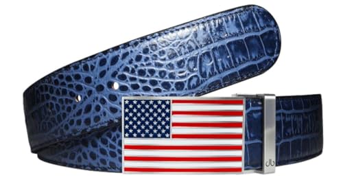 Druh Luxury Leather Golf Belt for Men Crocodile Skin Embossed Design | Genuine Leather Men's Belts | Hand Made Mens Belt Golf