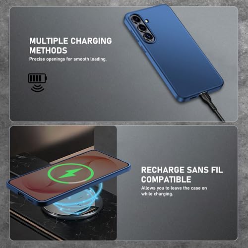 Coque Samsung S26+ Plus rigide et mate bleue ultra fine