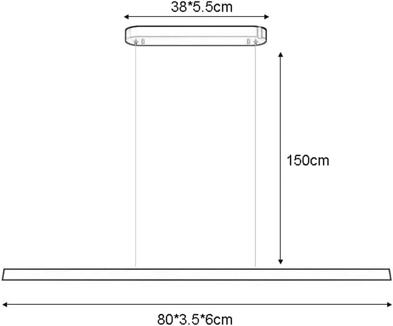 Minimalist LED Pendant Light Linear Chaner Ceiling Lamp, Long Strip Kitchen Island Lighting Fixture Dining Table Hanging Lamps, Office Cafe Bar Suspended Lamps