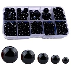 Round Smooth Glass Beads: Black