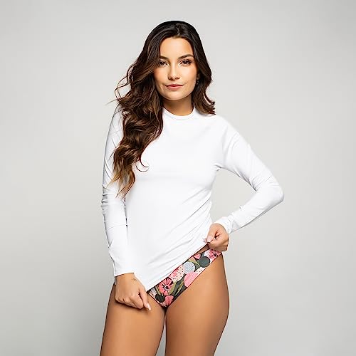 Camisa Térmica Lisa | Blusa Térmica Feminina Lisa de Manga Longa, Proteção Solar Fator UV 50+ | Moda