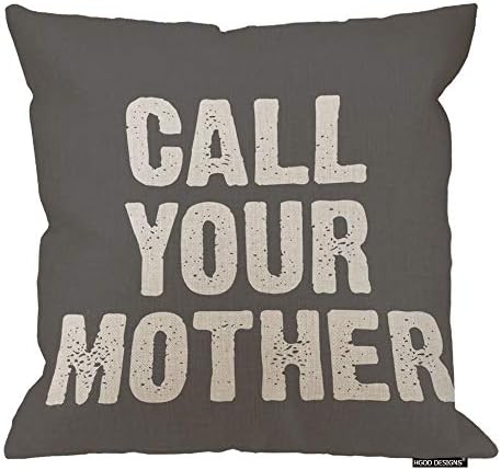HGOD DESIGNS Call Your Mother - Decorative Throw Pillow Cover Case(18 X 18, Grey) image 5