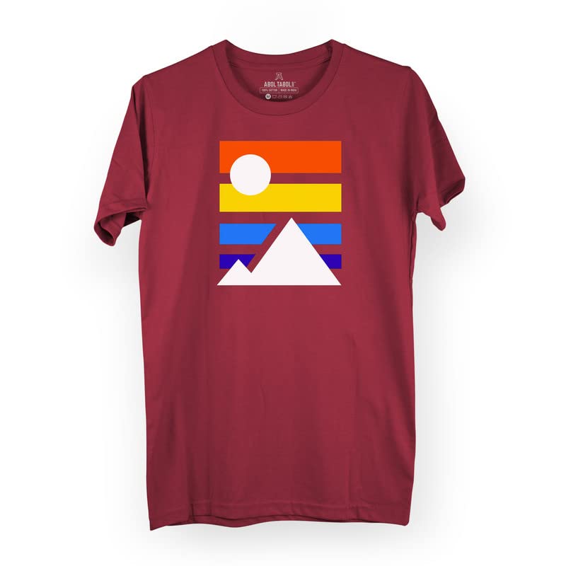 Abol Tabol ShopLandscape - Mens Regular Printed Graphic Round Neck Half Sleeve T-Shirt