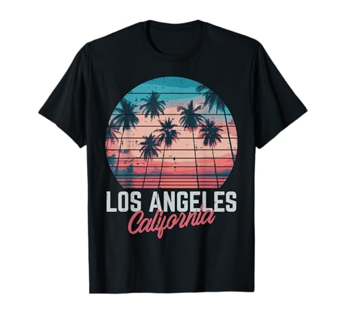 Los Angeles California Trees Retro Summer Vacation Men Women T-Shirt