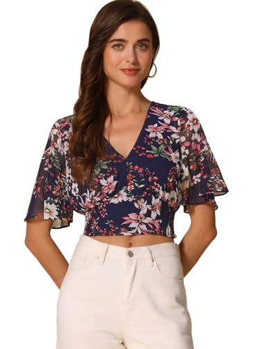 Chemisier floral évasé Allegra K : le haut parfait pour vos terrasses d'été et sorties