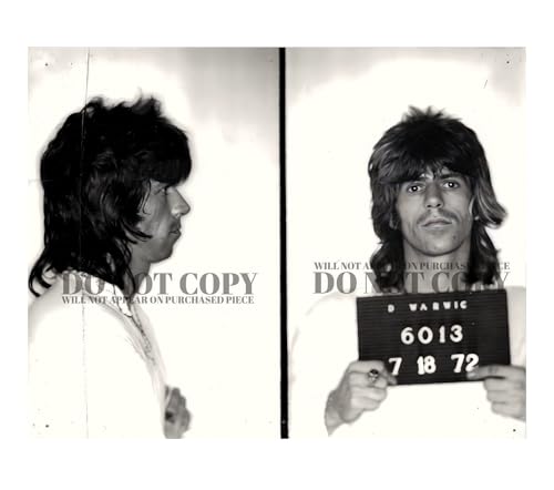 The Rolling Stones Keith Richards Mugshot affiche vintage musique rock 1972 Keef portrait