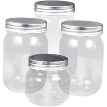 COLLBATH 4pcs Sealing Jars Wide Mouth Mason Storage Containers for Spices Jams Honey and More Reusable Airtight Food-grade Transparent Jars