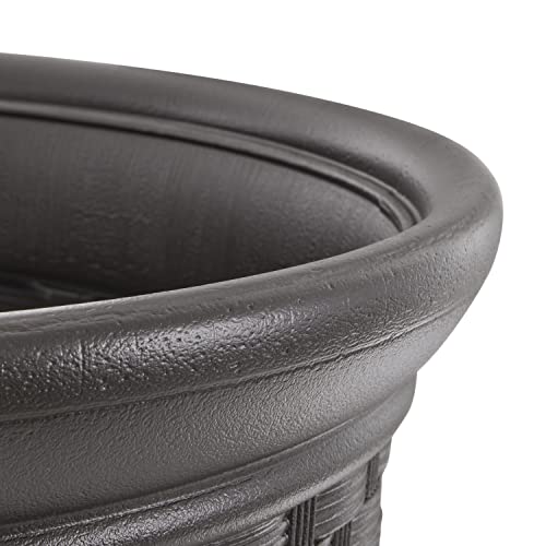Suncast 2 Pack Sonora 22 Inch Plastic Wicker Indoor or Outdoor Decorative Garden Flower Planter for Entryways, Porch, and Backyard Patios, Dark Brown - image 8