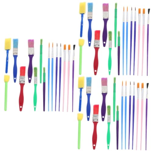 Operitacx 3 Juegos Conjunto De Pinceles De Pintura Óleo Cepillo De Puerta Bolígrafo Marcadores De Pintura Paleta Gel Acuarela Profesional Pegatina Aerógrafo Pintar El Plastico 15 Uds * 3