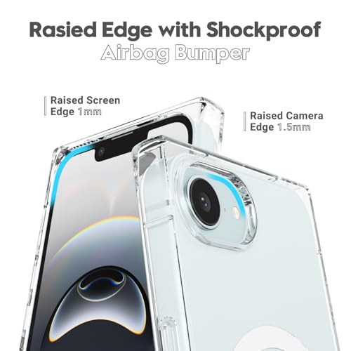 Coque iPhone 16e transparente fine en caoutchouc avec bord magnétique Magsafe