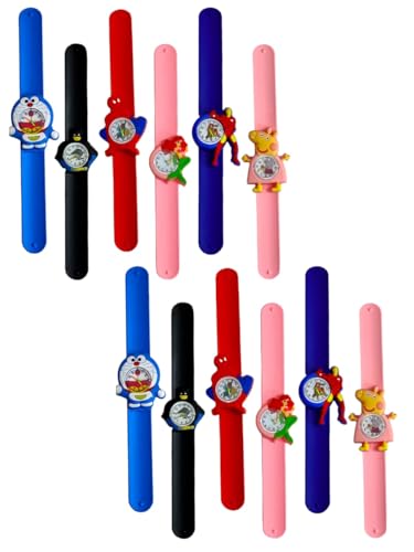 TERA 13 Slap Bracelet Watch for Girls & Boys | Hand Watch for Kids (3 pcs) Bracelet Watch | Wrist Watch | Slap Band for Girls | Gift Bracelet Watch | Cartoon Slap Band Watch | Return Gifts