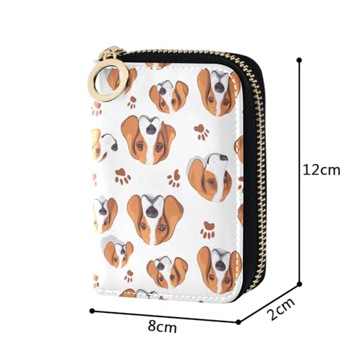 Cartoon Dog Women’s Zipper Card Wallet – Compact Palm-Size PU Leather Case with RFID Protection, 9 Card Slots, Room for Coins, Lightweight for Daily & Travel Use4
