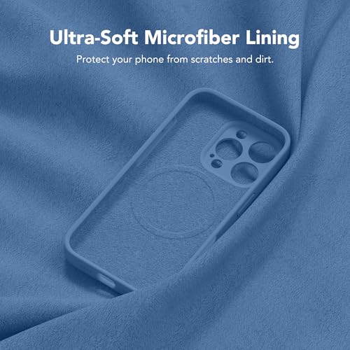 Image of Magnetic for iPhone 16 Pro Case, Compatible with MagSafe, [Full Camera Protection] [Screen Protector] Silicone Shockproof Protective Phone Case for iPhone 16 Pro 6.3 inch, Lake Blue